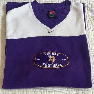 Nike Vikings Football V-Neck long sleeve Jersey Minnesota Vikings  L